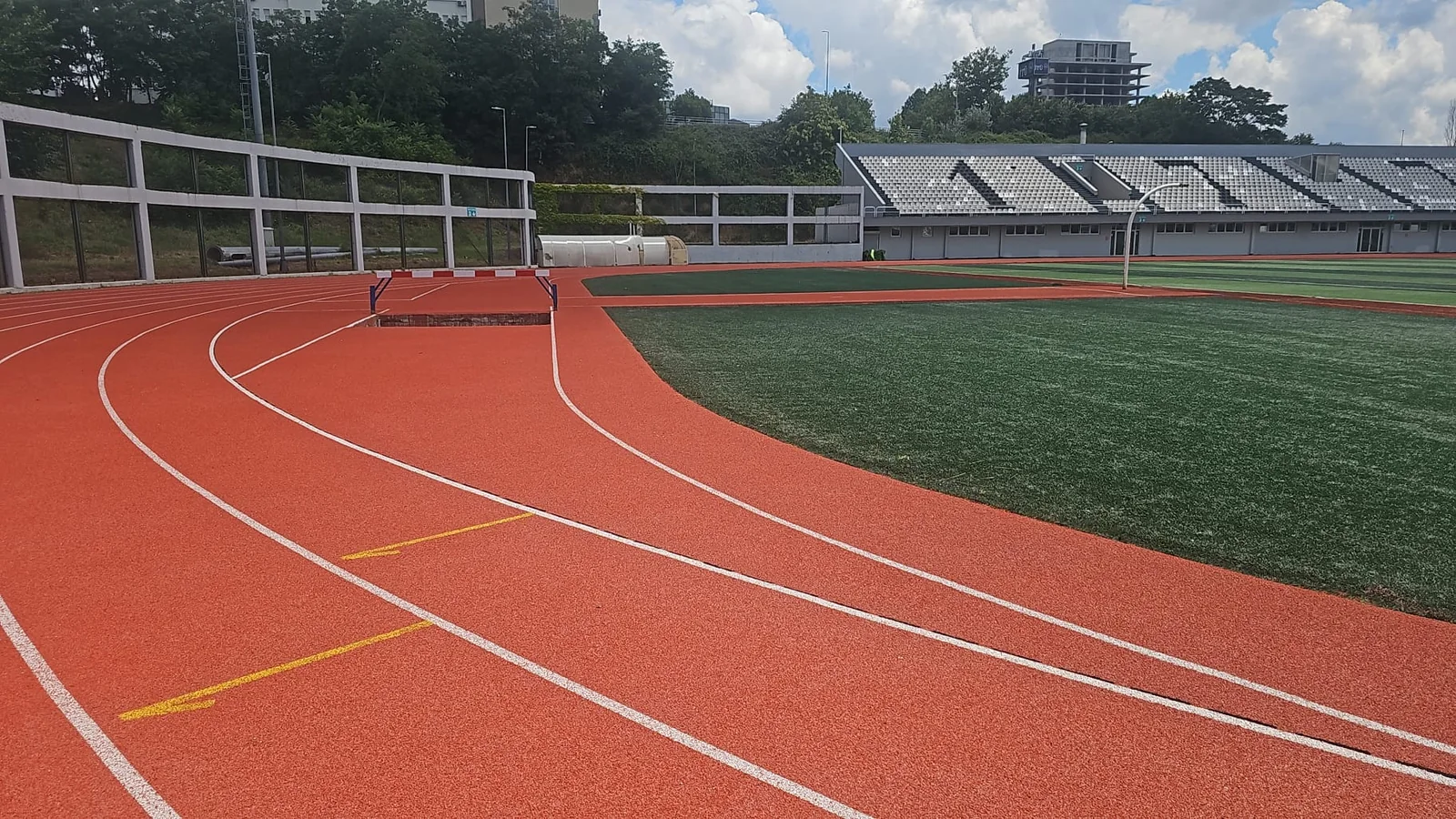 ITU Stadium track bend and stands